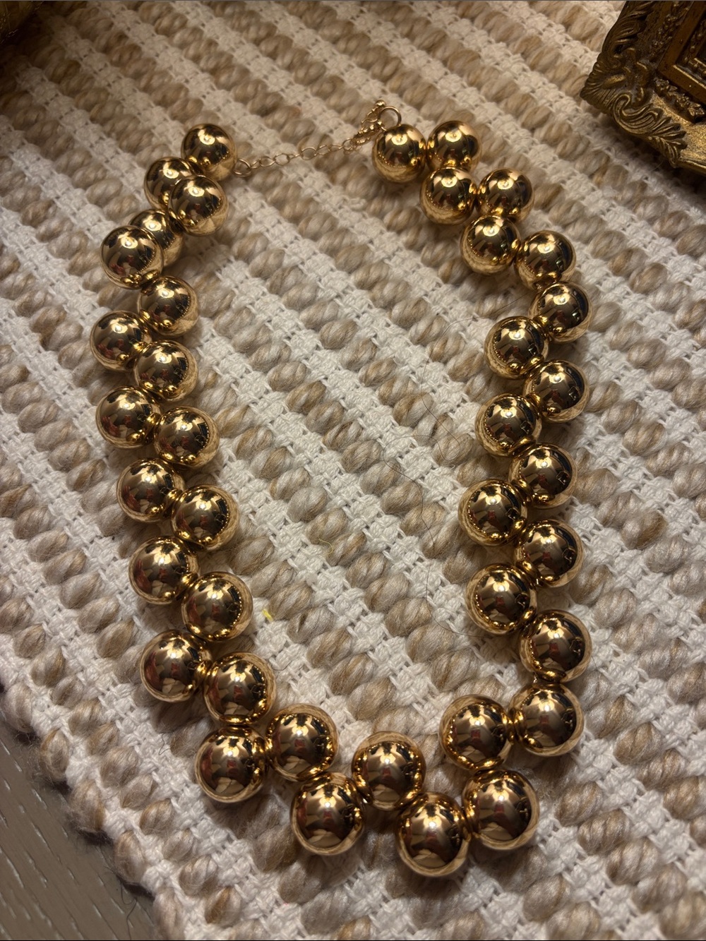 GAP Shiny Gold Sphere Necklace - Statement Women's Jewelry